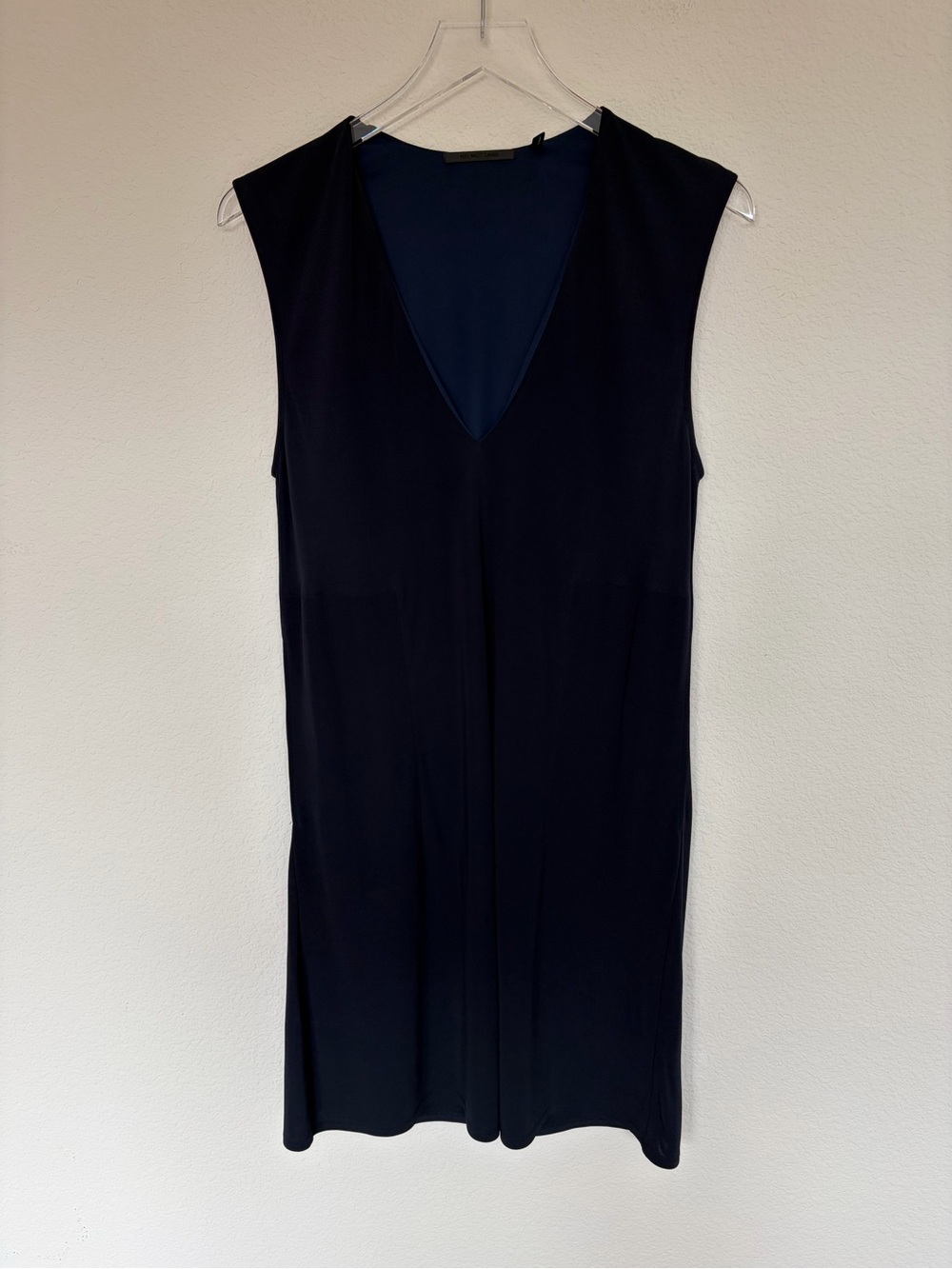 Helmut Lang Sleeveless V-Neck Dress in Navy